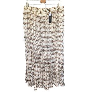 NWT Banana Republic Chain Horsebit Equestrian Midi Pleated Skirt Womens 16 P